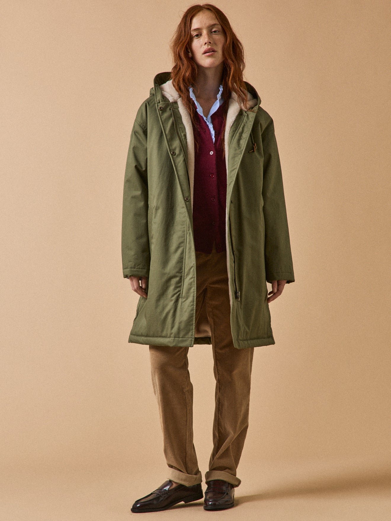 Women's mid-length parka with faux-fur lining - Image 9